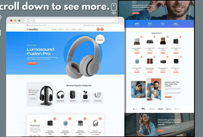I will build a complete website or ecommerce website landing page with wordpress